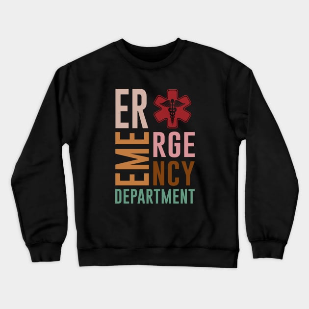 Emergency Department Emergency Room Nurse Healthcare Crewneck Sweatshirt by Flow-designs